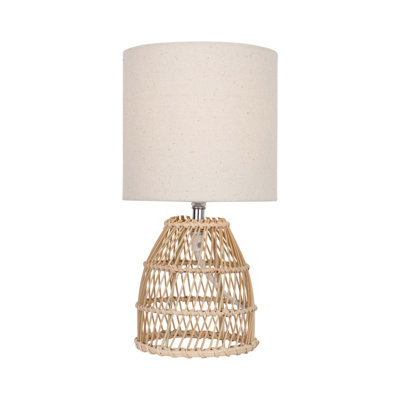 Small bamboo outlet table lamp