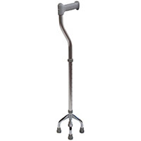 Small Based Quad Cane with Swan Neck - 10 Height Settings - 127kg Weight Limit
