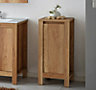 Small Bathroom Cabinet 400 Freestanding 40cm Floor Base Unit Slim Storage Cupboard Oak Effect Classic