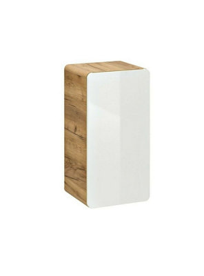Small Bathroom Cabinet Wall Slim Storage Unit Compact Cupboard White Gloss Oak Aruba
