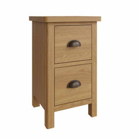 Small Bedside Cabinet - Pine/Plywood/MDF - L35 x W32 x H58 cm - Rustic Oak