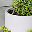 Small Beige Fibre Clay Indoor Outdoor Garden Planter Houseplant Flower Plant Pot