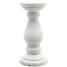 Small Candle Holder - Ceramic - L11 x W11 x H23 cm - Matt White