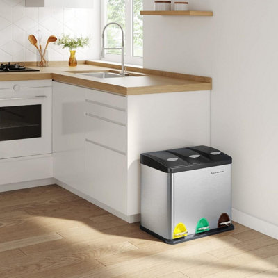 Small Capacity Pedal Bins, Compact Kitchen Waste Sorter, Metal ...