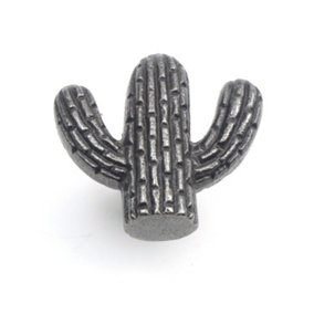 Small Cast Iron Cactus Cabinet Knob - Approx 45mm - Pack of 2