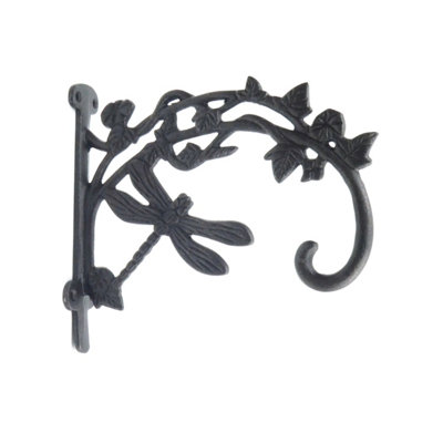 Small Cast Iron Decorative Dragonfly Hanging Basket Bracket