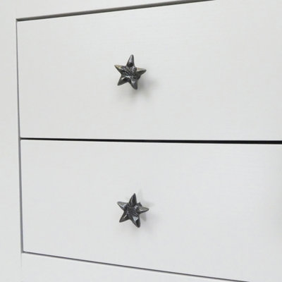 Small Cast Iron Star Cabinet Knob - Approx 35mm - Pack of 6