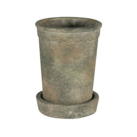 Small Cement Paysanne Garden Plant Pot. H11 cm