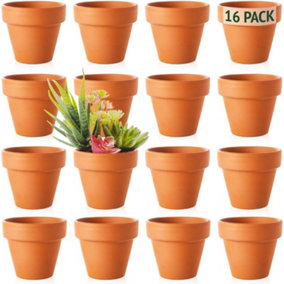 Small Clay Terracotta Plant Pots - 16 Pack