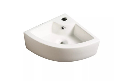 Small Compact Bathroom Cloakroom Hand Wash Basin Sink Ceramic Wall Hung ...