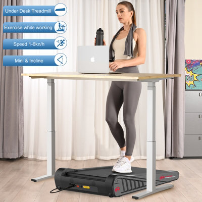 Small & Compact Walking Treadmill with 5% Fixed Incline,Remote Control for Home & Office