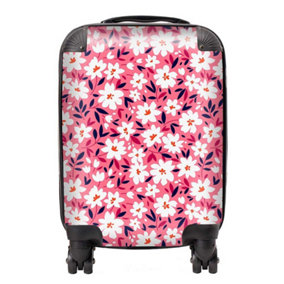 Small Cute White Flower Pattern Suitcase - Mini Cabin