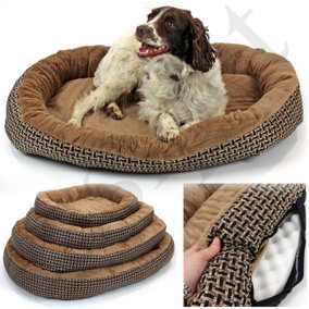 Small Deluxe Orthopaedic Soft Dog Bed Pet Warm Basket Fleece Lining Cushion Puppy Cat