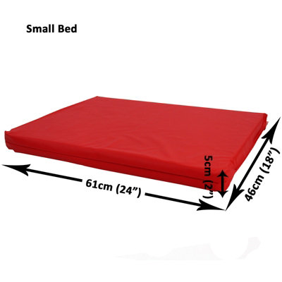 Small Dog Bed Cage Crate Pet Waterproof Hygienic Bedding Tough Hardwearing Cushion Mat Red