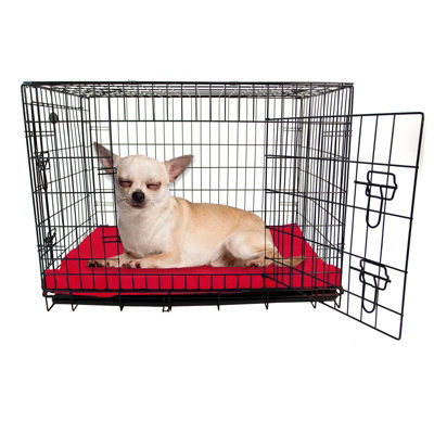 Small Dog Bed Cage Crate Pet Waterproof Hygienic Bedding Tough Hardwearing Cushion Mat Red