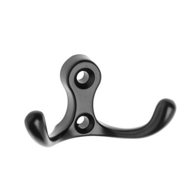 Small Double Coat Hanger Hook Door Wall Bath CK24 Model - Colour Black ...