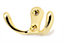 Small Double Coat Hanger Hook Door Wall Bath CK24 Model - Colour Gold - Pack of 2
