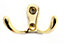 Small Double Coat Hanger Hook Door Wall Bath CK24 Model - Colour Gold - Pack of 2