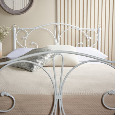 White crystal shop bed frame