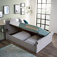 Small Double Side Lift Ottoman Bed Sleigh Storage Bed Frame