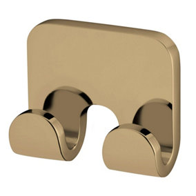 Small Double Towel Hanger Bathroom Gold Colour Finished Zamak Wall Mounted