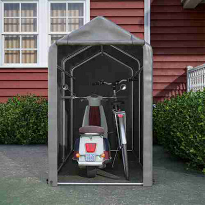 Small Grey Backyard Waterproof Bicycle Motorbike Storage Tent PE Shelter