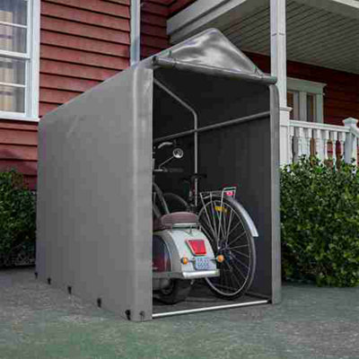 Small Grey Backyard Waterproof Bicycle Motorbike Storage Tent PE Shelter - 3