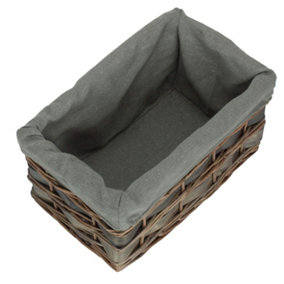 Small Grey Scandi Storage Basket With Grey Lining