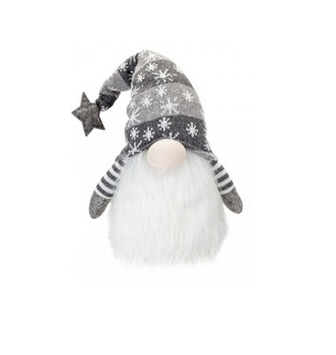 Small Grey Sitting Christmas Gonk 9 Inch Cute Gnome Decorative Home Plush Figure