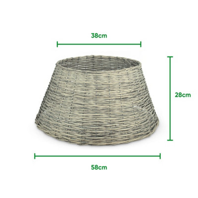 SMALL GREY Willow Xmas Tree Skirt Base Cover - 5