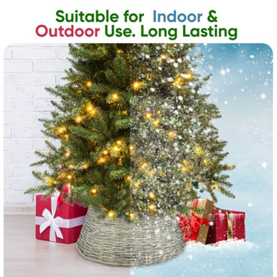 SMALL GREY Willow Xmas Tree Skirt Base Cover - 7