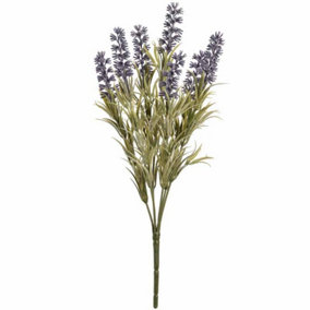 Small Lavender Spray Artificial Flower - Plastic - L25 x W25 x H34 cm - Purple