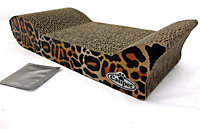 Small Leopard Print Corrugated Cardboard Cat Scratcher