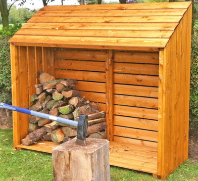 Small Log Store Garden Wood Stack Approx 5 x 2 Feet - 4