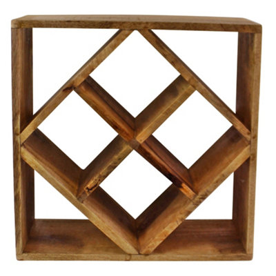 Small Mango Wood Wine Rack Holds 4 Bottles DIY at B Q