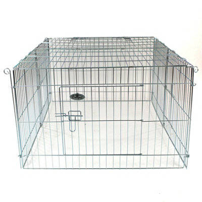 Small Metal Run Hutch With Sunshade