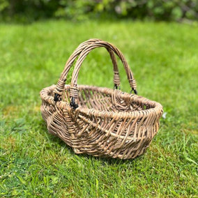 Small Natural Willow Wicker Garden Trug Basket