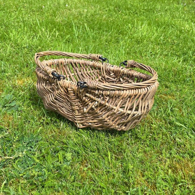 Small Natural Willow Wicker Garden Trug Basket - 3