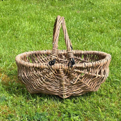 Small Natural Willow Wicker Garden Trug Basket - 5