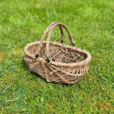 Small Natural Willow Wicker Garden Trug Basket - 6