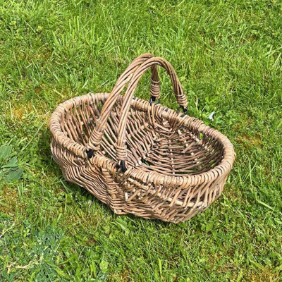 Small Natural Willow Wicker Garden Trug Basket - 8