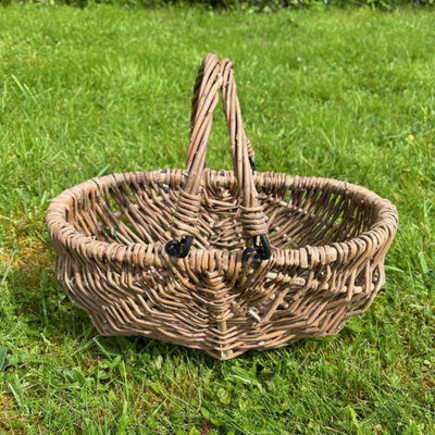 Small Natural Willow Wicker Garden Trug Basket - 9