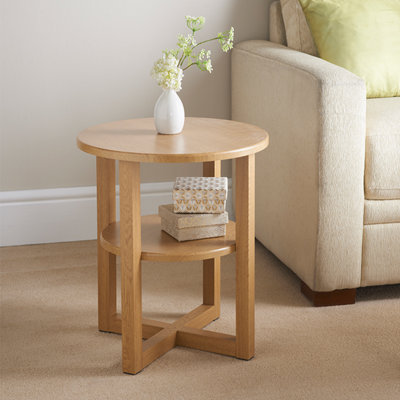 Small Oak Side Lamp Plant Coffee Table, Hallway Room Furniture Bedroom sofa side table indoor