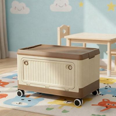Small, Off-white Household Storage Box for Children's Toys, 42cm (W) x ...