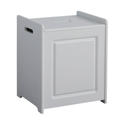 Small Panelled Laundry Storage Box in White