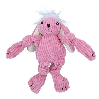Small Pink Bunny Knottie Plush Durable Multi Squeaky Dog Puppy Toy ...