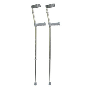 Small PVC Wedge Handle Lightweight Aluminium Elbow Crutch - 14+3 Height Settings