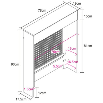 Small Radiator Cover with Drawer and Rattan Panels in Black - 7