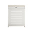 Small Radiator Cover with Drawer & Oak-Effect Top in Cream