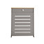 Small Radiator Cover with Drawer & Oak-Effect Top in Grey